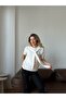 Women's Ecru Knitwear Blouse with Tie Detail - 3