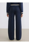 Two Mt Shop Quality Lcw Everyday Navy Blue Diving Fabric Plain Standard & Regular Women's Sweatpants - 4