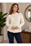 Women's Ruffle Detailed Buttoned Knitwear Cardigan Long Sleeve Casual Top - 3