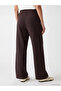 Brown Decorative Stitched Women's Sweatpants - 3