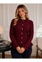 Women's Ruffle Detailed Buttoned Knitwear Cardigan Long Sleeve Casual Top - 5