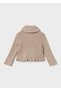 Beige Baby Girl Fur Collared Cardigan 2386 - 3