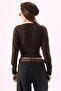 Crep Women's Soft Textured Double Breasted V-Neck Bat Sleeve Flexible Brown Blouse - 7