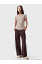 Two Mt Shop Quality Brown 3 Thread Flat Standard & Regular Women's Sweatpants