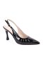 Women's High Heel Shoes Shiny Patent Leather Open Back Pointed Toe Ribbed Stitching Elegant Goblet Heel L064.04