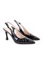 Women's High Heel Shoes Shiny Patent Leather Open Back Pointed Toe Ribbed Stitching Elegant Goblet Heel L064.04 - 3