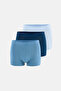 Light Blue-Blue 3-Pack Plain Cotton Boxers