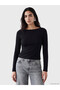 Lcw Vision Black Boat Neck Women's Bodysuit - 2