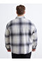 Lcw Vision Gray Regular Fit Wool Blend Plaid Men's Shirt Jacket - 4
