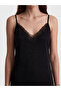 Lcw Dream Black V-Neck Rope Strap Women's Satin Nightgown - 3