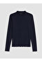 Lcw Modest Navy Blue High Neck Women's Ribbed Bodysuit - 5