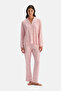 Light Pink Shawl Patterned Shirt Pants Set - 4