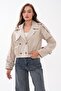 Women's Pleated Detailed Lined Short Trench Coat 265104 - - 4