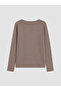 Two Mt Shop Quality Lcw Everyday Brown Plain Tight & Slim Long Sleeve Women's Bodysuit - 6