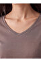 Two Mt Shop Quality Lcw Everyday Brown Plain Tight & Slim Long Sleeve Women's Bodysuit - 3