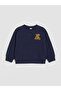 Navy Blue Embroidered Girls' Tracksuit Set - 2
