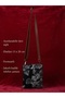 Adjustable Leather Strap Jacquard Velvet Bag 20 cm X 15 cm Phone Bag and Shoulder Bag / Hangable Wallet Phone Wallet - 3
