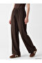 Xside Brown Elastic Waist Wide Leg Women's Trousers - 2