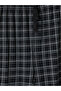 Black Regular Fit Plaid Men's Pajama Bottoms - 6