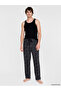 Black Regular Fit Plaid Men's Pajama Bottoms
