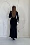 Black Rose Dress with Slit Front - 4
