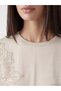 Two Mt Shop Quality Lcw Everyday Gray Embroidered Loose & Loose Short Sleeve Women's T-Shirt - 3