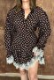 Coffee Polka Dot Lace Set - 2