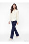 Alita City Lcw Modest Ecru Plain Tie-Neck Long Sleeve Women's Blouse with a Difference - 2