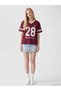 Two Mt Shop Quality Xside Burgundy Combed Cotton Printed Oversize Short Sleeve Women's T-Shirt - 2