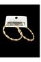 Steel Gold Medium Size Twisted Hoop Earrings - 4
