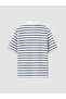 Indigo Polo Collar Striped Men's T-Shirt - 5