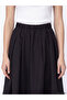 Alita City Lcw Modest Black Gabardine Plain Midi Women's Skirt with a Difference - 3