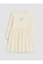 Alita City Lcw Kids Ecru Plain Girls' Dress with a Difference - 3