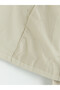 Beige Stand Collar Belted Women's Gabardine Trench Coat - 8