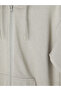 Xside Beige Hooded Men's Zipper Sweatshirt - 7