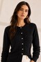 Black Cotton Blend Seasonal Women's Knitwear Cardigan - 5