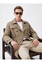 Southblue Brown Regular Fit Double-Breasted Collar Men's Trench Coat - 3