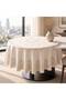Lace Look Pearlescent Pvc Liquid-Proof Non-Slip Round Tablecloth / Size: 152 cm Circle Cream - 4