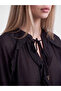 Lcw Vision Black Tie Collar Ruffle Chiffon Blouse - 3