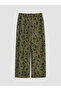 Lcw Grace Khaki Elastic Waist Patterned Women's Capri - 7