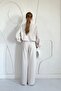 Beige Stand Collar Tracksuit Set - 4