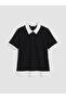 Two Mt Shop Quality Lcw Everyday Black Interlock Plain Standard & Regular Short Sleeve Women's T-Shirt - 5