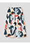 Lcw Everyday Blue Elastic Waist Patterned Women's Capri - 5