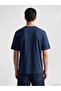 Lcwaikiki Classic Navy Blue Crew Neck Printed Men's T-Shirt - 3