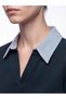 Lcw Comfort Navy Blue Polo Collar Striped Women's T-Shirt - 3
