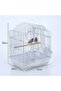 Premium White Decorative Bird Cage 30 x 26 x 39 cm with Arch Roof Play Ring Wooden Perch 2 External Feeders Removable Tray for Finches Canaries Budgies and Small Birds - 8