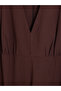 Lcw Vision Brown V-Neck Flared Dress - 6