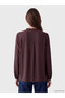 Alita City with a Difference in Color, Lcw Grace Burgundy Plain Collar Long Sleeve Women's Blouse - 4