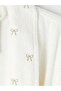 Alita City Lcw Home Ecru Dobby Patterned Women's Bathrobe with a Difference - 4