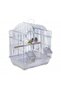 Premium White Decorative Bird Cage 30 x 26 x 39 cm with Arch Roof Play Ring Wooden Perch 2 External Feeders Removable Tray for Finches Canaries Budgies and Small Birds - 5